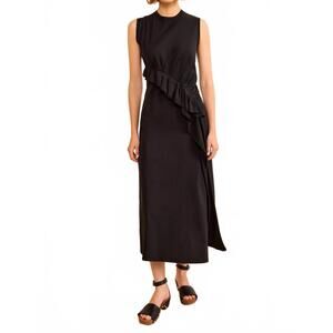 NEW ULLA JOHNSON jeune asymmetric dress in noir